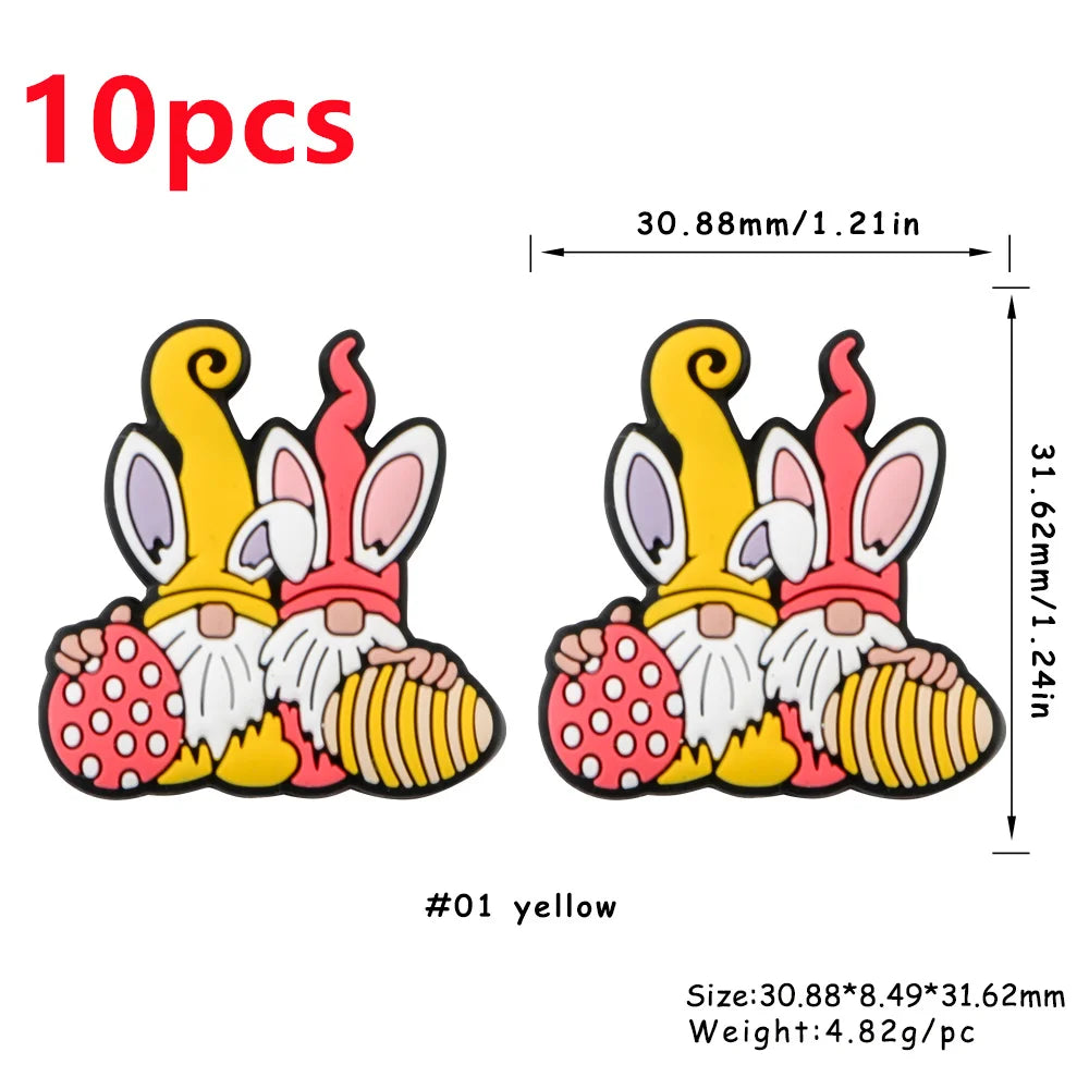 Sunnory  Easter Day Bunny Series Silicone Beads For DIY Jewelry Making Bracelet Necklace Pen Etc Handmade Accessories