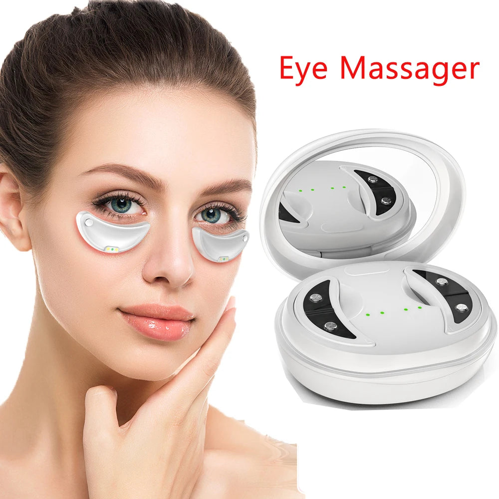 Ems Pulse Microcurrent Eye Massager Red Light Therapy Face Lifting Device Fatigue Relief Lighten Dark Circles Eye Bag Removal