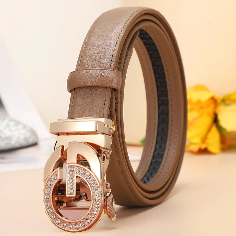 Women man  Leather Belt For Female Strap Casual All-match Ladies Adjustable Belts Designer Automatic man belt buckle