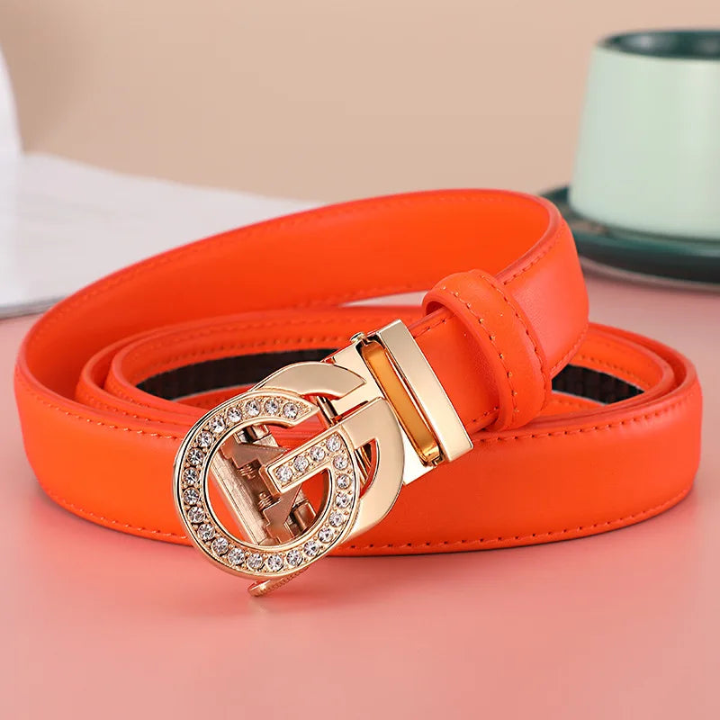 Women man  Leather Belt For Female Strap Casual All-match Ladies Adjustable Belts Designer Automatic man belt buckle