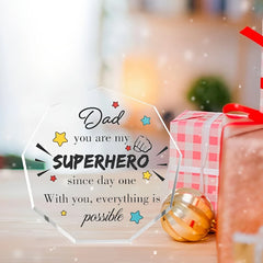 Dad Gifts Cool Mens for Dad Men Clear Acrylic Plaque Sentimental Gifts for Dad Birthday Gifts for Father in Law Papa Step Dad