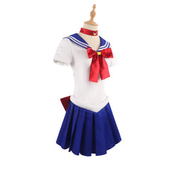 Anime Sailor Moon Cosplay Costume Tsukino Usagi Uniform Dress Outfits Cosplay Yellow Wig Halloween Carnivl Party Women Kids