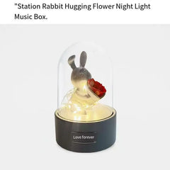 Goddess Festival gifts for boyfriend and girlfriend confession, plush station, rabbit hugging flower, small night light, music b