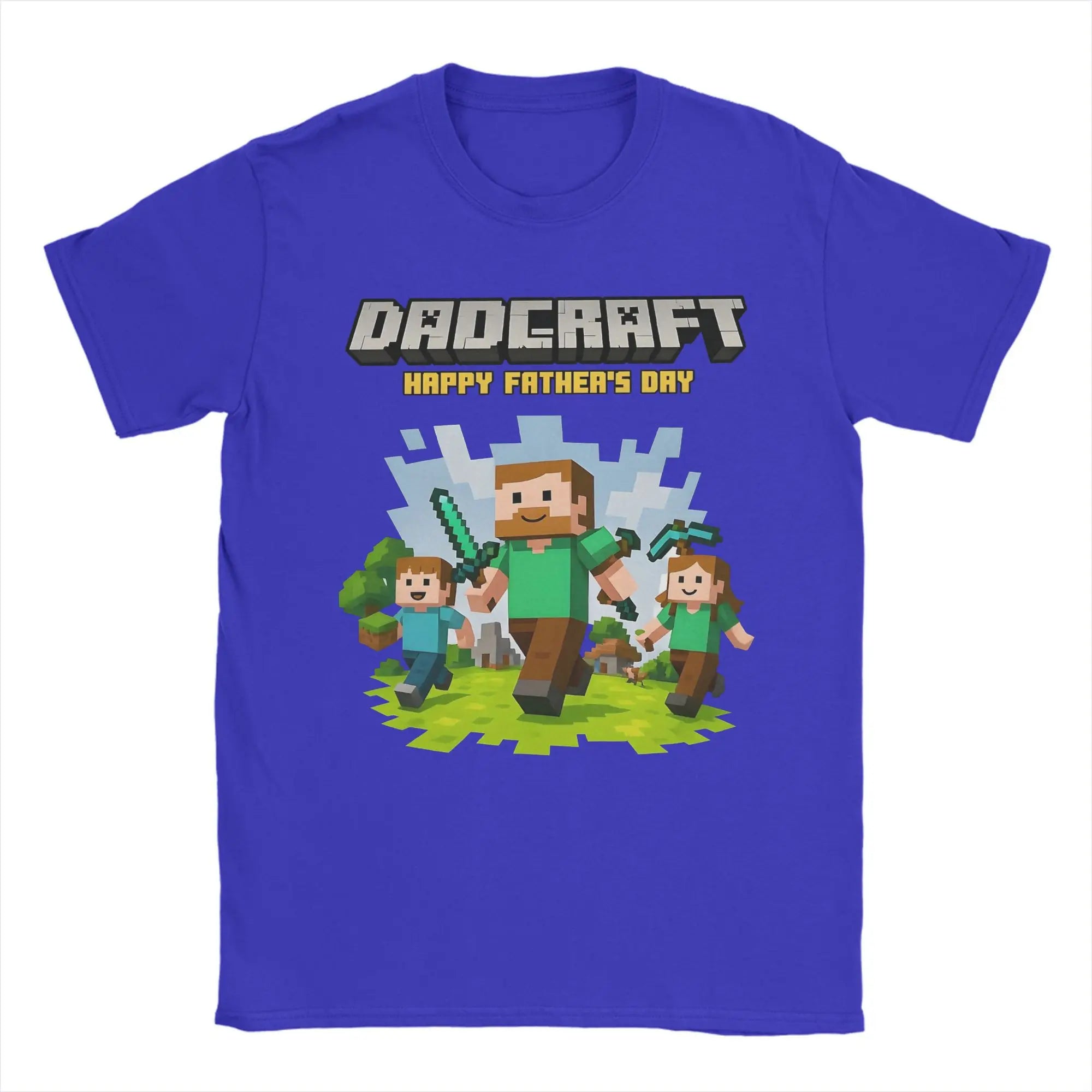 Men DadCraft Happy Father's Day T Shirt Pure Cotton Clothes Leisure Short Sleeve Round Neck Tee Shirt Birthday Gift T-Shirts