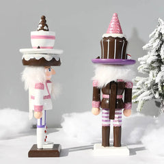 Christmas Nutcracker Soldier Children's Gift Cake Cream Wooden Handicraft Puppet Doll Desktop Ornament New Year Home Decoration