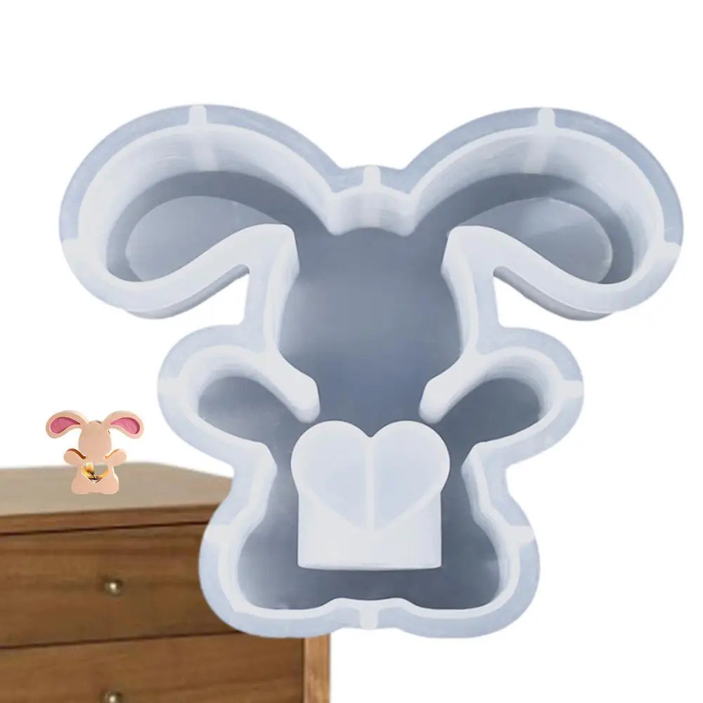 Resin Candle Holder Mold Easter Bunny Tealight Candle Holder Resin Mold Tealight Candle Holder Silicon Mold For Home Birthday