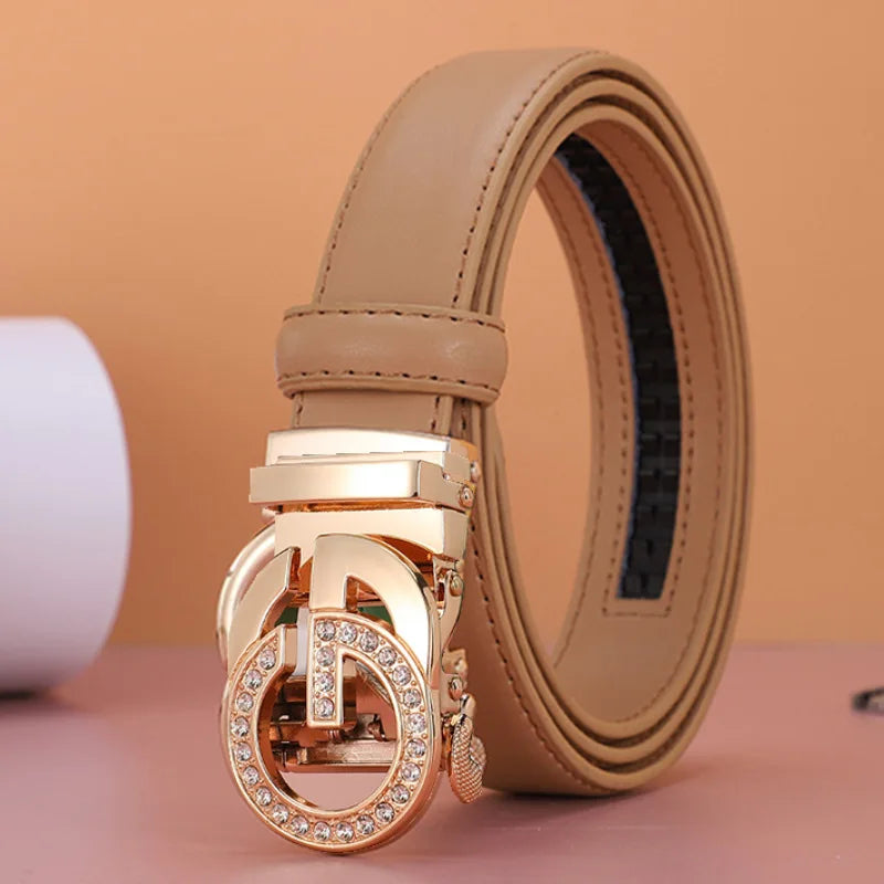 Women man  Leather Belt For Female Strap Casual All-match Ladies Adjustable Belts Designer Automatic man belt buckle