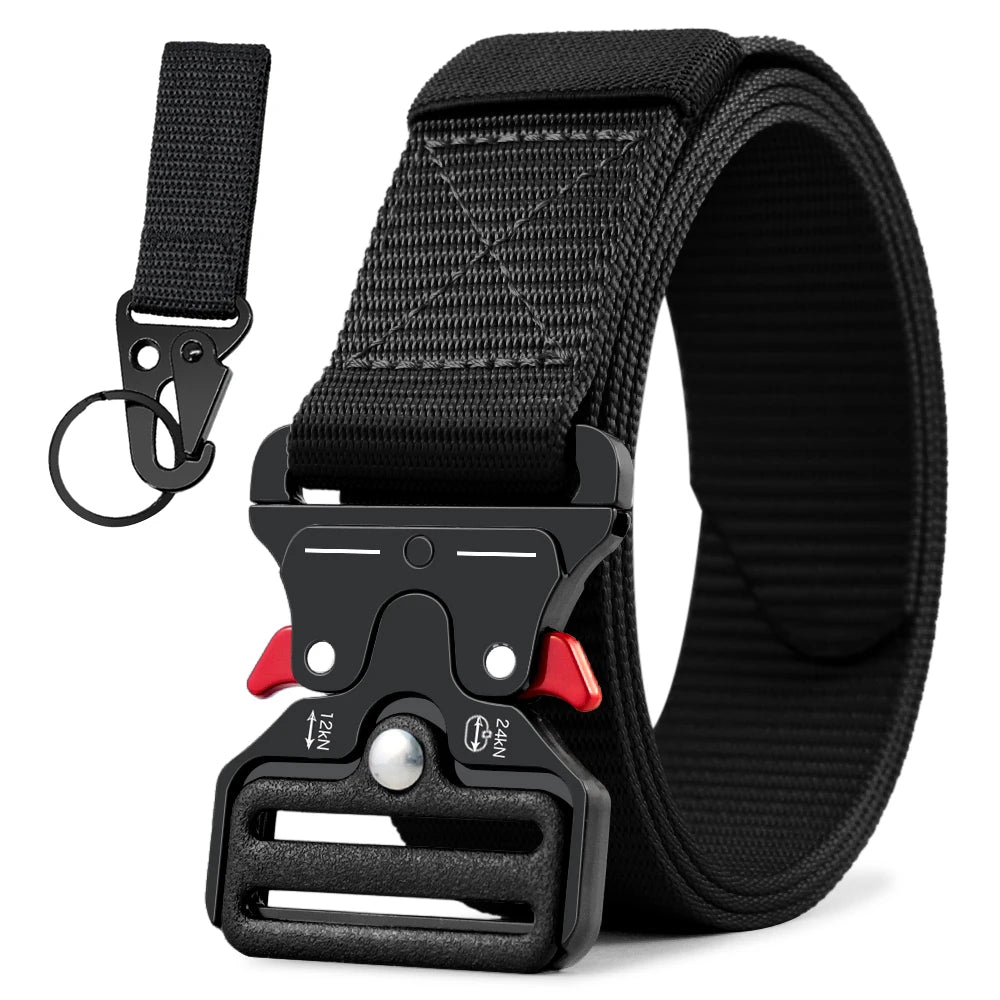 Men Belt Outdoor Hunting Metal Tactical Belt Multi-Function Alloy Buckle Marine Corps Canvas Belt for Men And Women Black Belt