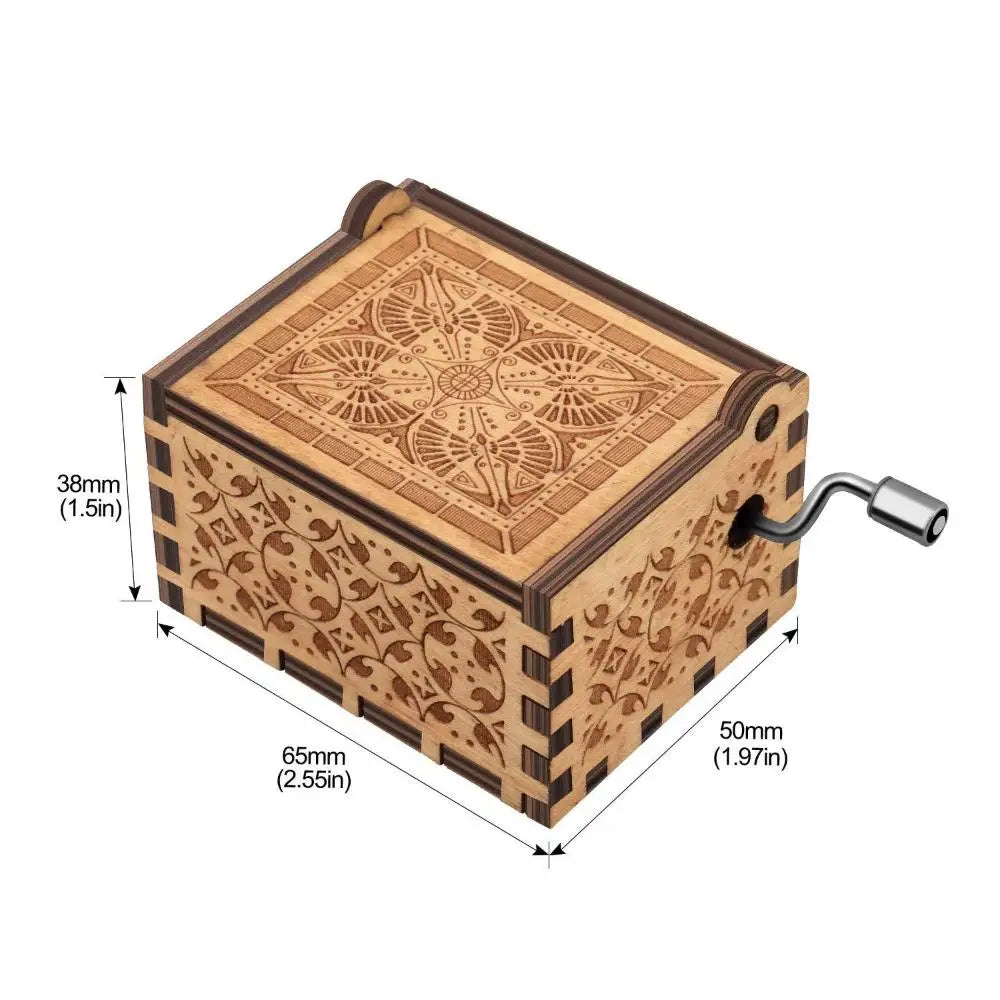 Girlfriend Can't Help Falling in Love Wooden Valentines Day Gift Hand-Cranked Vintage Music Box Engraving