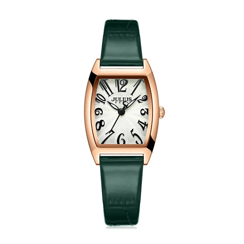 Julius Retro Classic Lady Women's Watch Japan Quartz Elegant Fashion Hours Clock Real Leather Bracelet Girl Birthday Gift Box