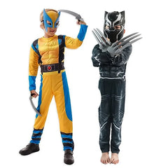 Wolverine Child Halloween Costume Black Panter Costume Classic Hero Kids Onesies Wolverine Muscle Child Costume Jumpsuits