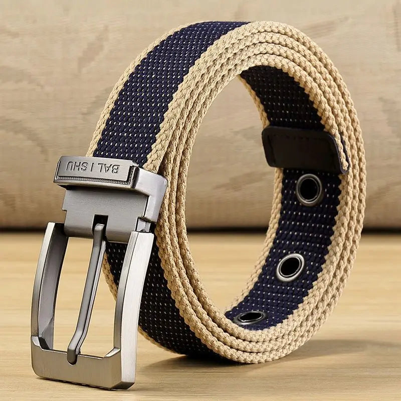100-140cm Man Tactical Belt Mens Nylon Weave Canvas Belt For Jeans Knitted Military Pin Buckle Plus Long Belt