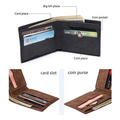 New Short Men Wallets Slim Card Holder Male Wallet PU Leather Small Zipper Coin Pocket Man Purse Wallet