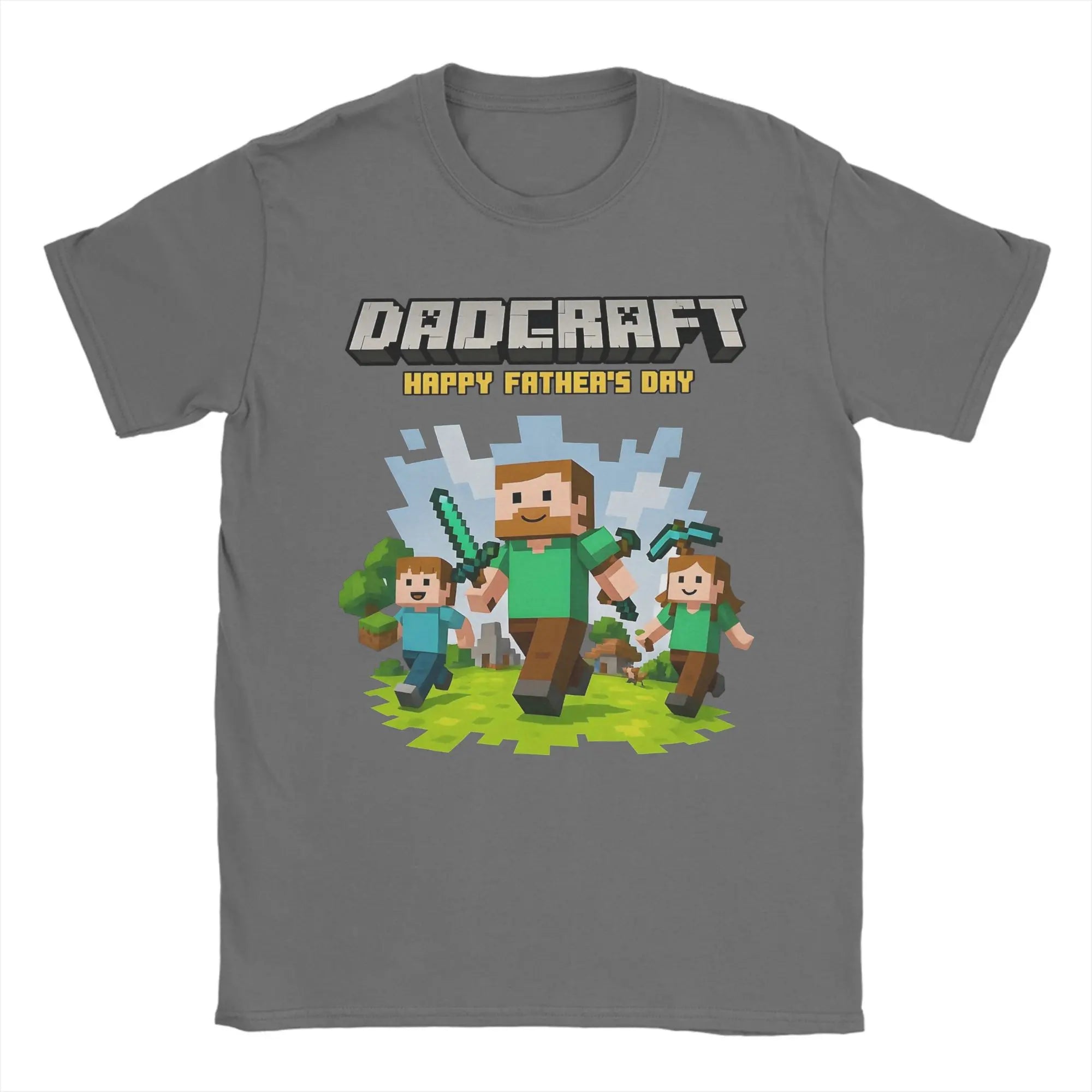 Men DadCraft Happy Father's Day T Shirt Pure Cotton Clothes Leisure Short Sleeve Round Neck Tee Shirt Birthday Gift T-Shirts