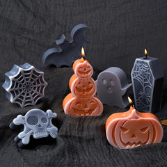 Pumpkin Halloween Silicone Mould DIY Handmade Spider Web Coffin Soap Scented Candle Chocolate Baking Mold Halloween Crafts Gift