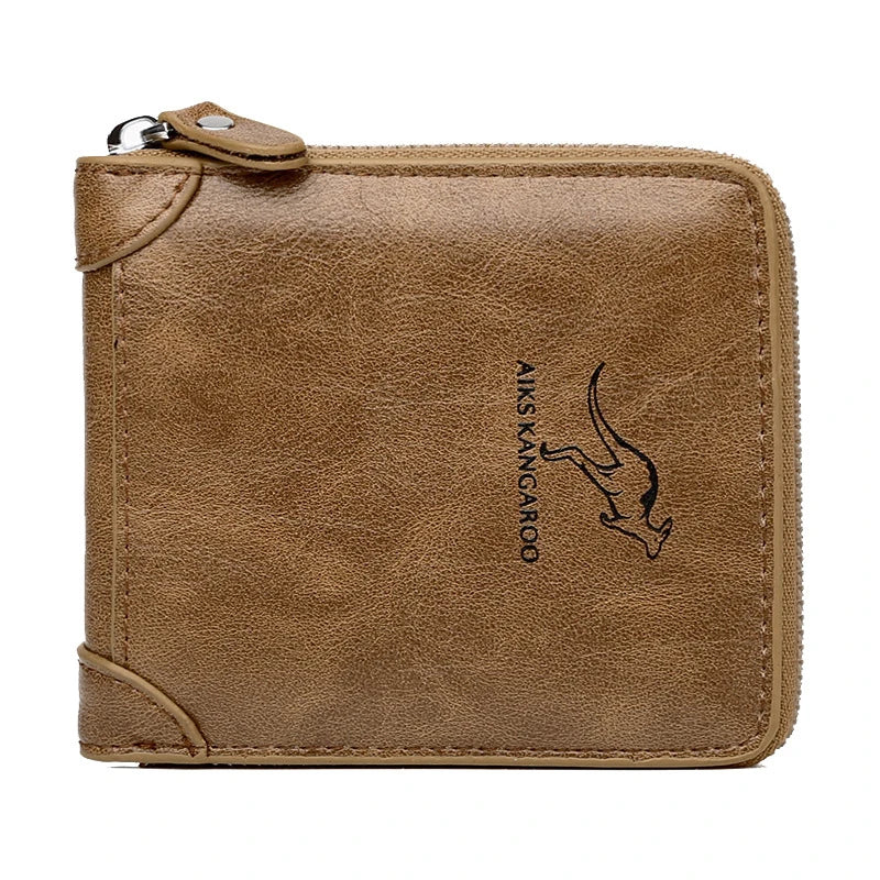 PU Leather Wallet for Men Luxury Men's Purse Male Zipper Card Holders with Coin Pocket Rfid Wallets Gifts for Man Money Bag