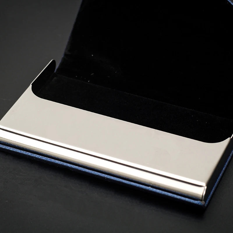 Luxury Wallet PU Leather Business ID Credit Card Holder For Women Men Fashion Brand Metal Aluminum Card Case