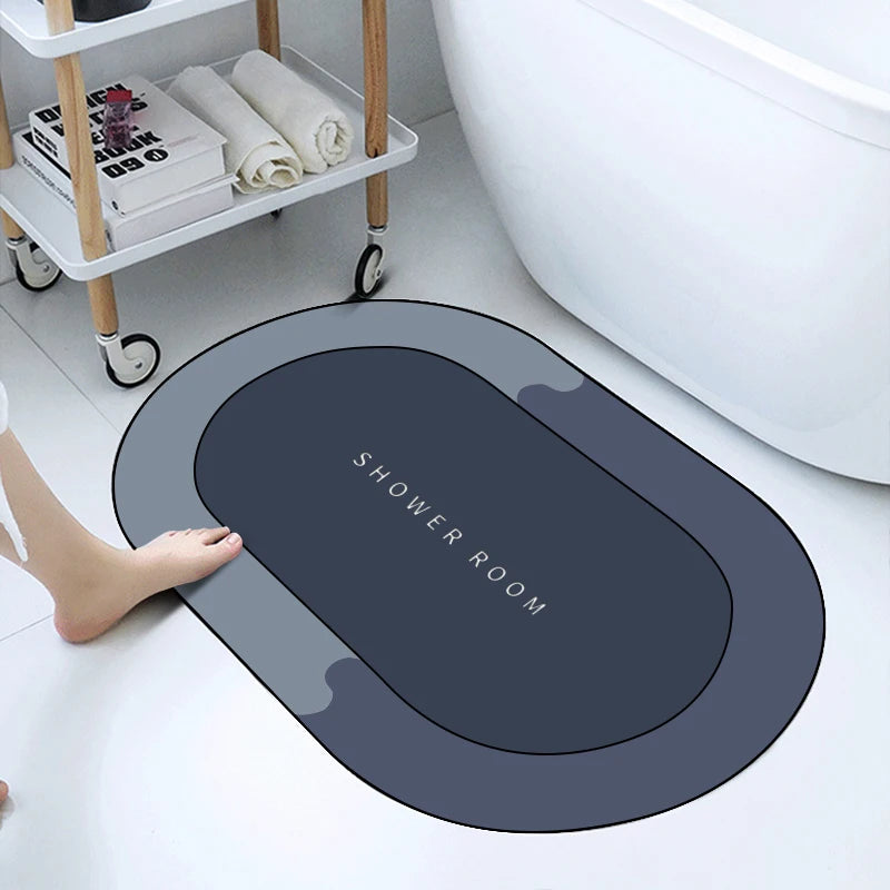 YOMDID Super Absorbent Bath Mat Quick Drying Bathroom Rug Non-slip Entrance Doormat Floor Mats Toilet Carpet Bath Home Decor