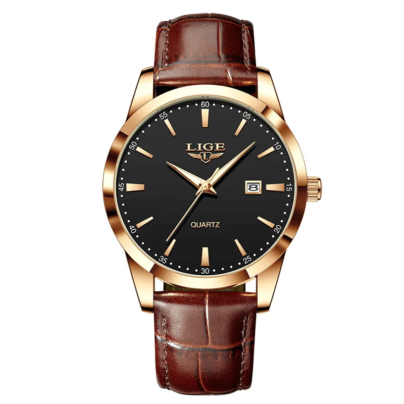 LIGE Women's Wristwatch Fashion Casual Leather Sport Waterproof Woman Watch Top Brand Luxury Women Bracelet Classic Female Clock