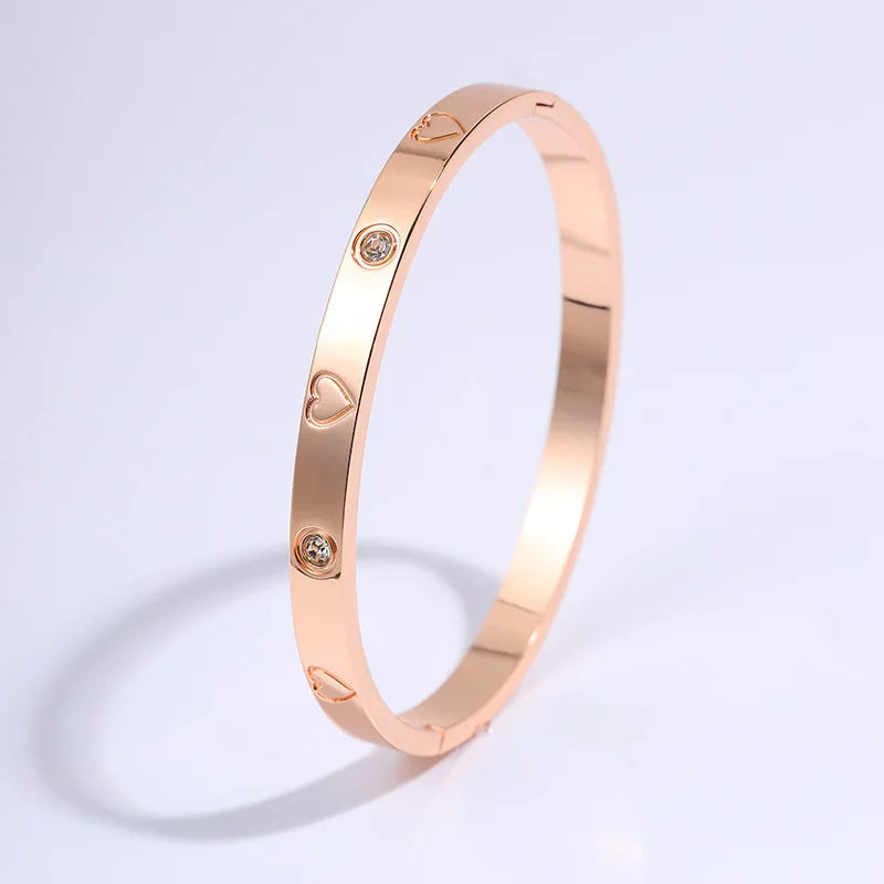 Women's Gold Bracelet 18K Gold Plated Friendship Love Bracelet Cubic Zirconia