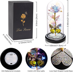 Mothers Day Rose Gifts for Mom, Galaxy Glass Rose