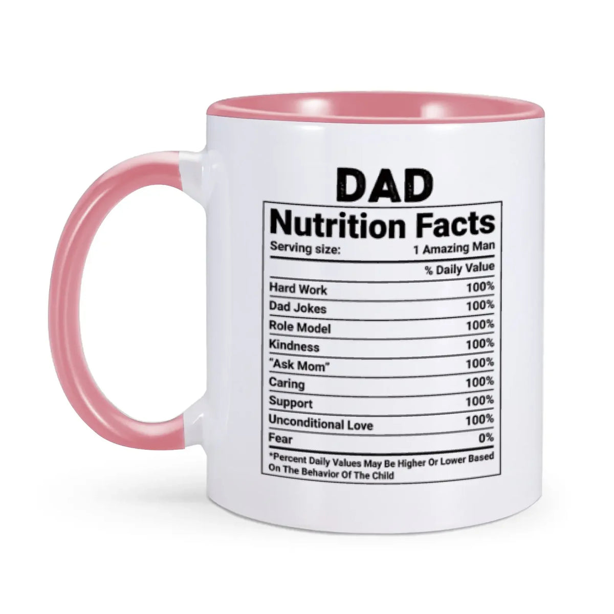 Dad Nutritional Facts Coffee Mug Ceramics Cup for Papa Daddy Stepdad Father’s Day Gift Best Dad Ever Cups Cool Gifts from Kids