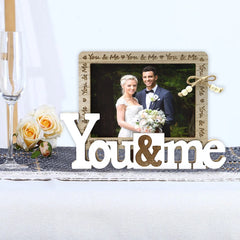 1PC Wooden Love Photo Frame Crafts for Wedding Love Photo Father's Day Papa Picture Frame English Letter Photo Frame Table Decor