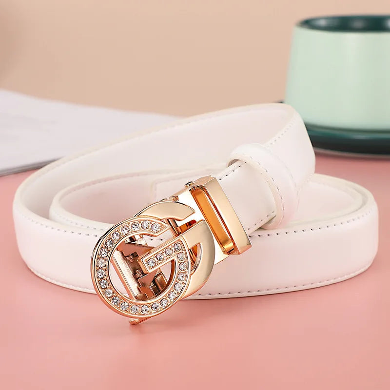 Women man  Leather Belt For Female Strap Casual All-match Ladies Adjustable Belts Designer Automatic man belt buckle