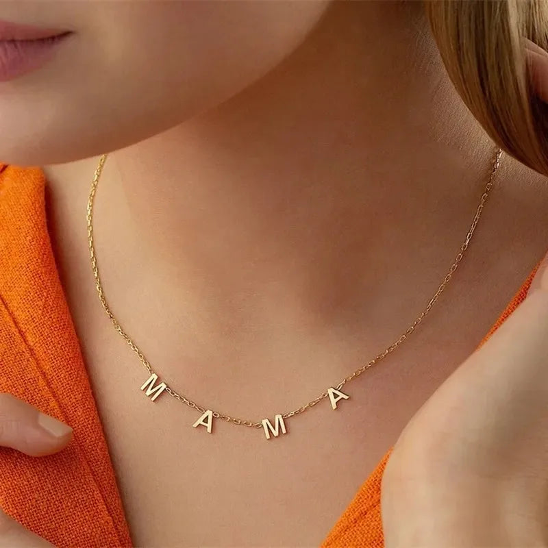Mother's Day small Letter mama Pendant Necklace