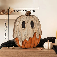 Halloween Wooden Blocks: ghosts, black cats, pumpkins, skulls, witches, owls, zombies, vampires.Shelf decor for autumn indoor ﻿
