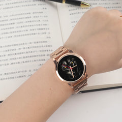 Name Woman Watch for Women Wife Photo Pattern Friend Custom Made Gift Logo Lady Wrist Watch Black Wolf Girl Quartz Wristwatches