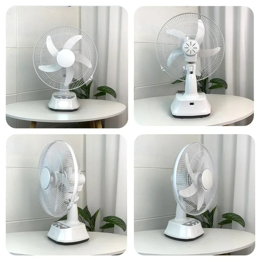 Electric Fan AC/DC Rechargeable Table fan Outdoor with LED USB Ports Home Office Cooling Air Fans For Summer Household Desk Fan