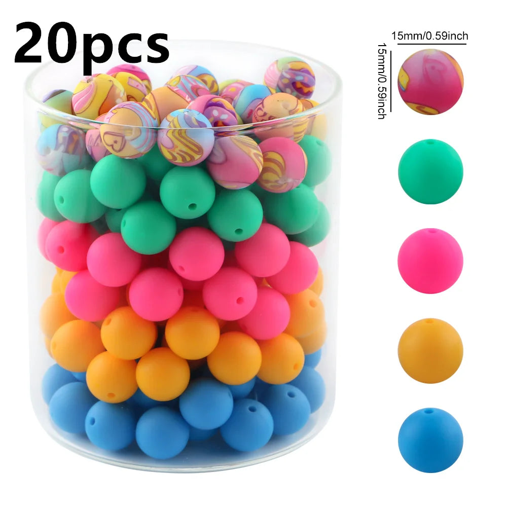 Sunnory  Easter Day Bunny Series Silicone Beads For DIY Jewelry Making Bracelet Necklace Pen Etc Handmade Accessories