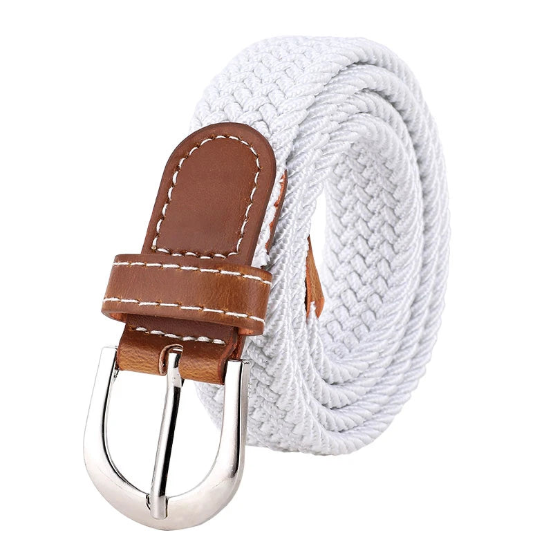 Women's elastic and elastic woven belt in one outfit, casual and versatile denim belt