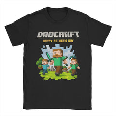 Men DadCraft Happy Father's Day T Shirt Pure Cotton Clothes Leisure Short Sleeve Round Neck Tee Shirt Birthday Gift T-Shirts