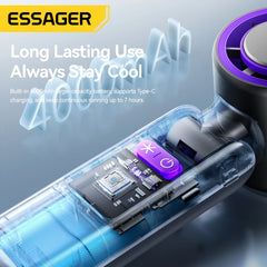 Essager Mini Fan Rechargeable Strong Wind 100 Gear Wind Speed Electric Fan Digital Display Adjustable Turbo Portable Outdoor Han
