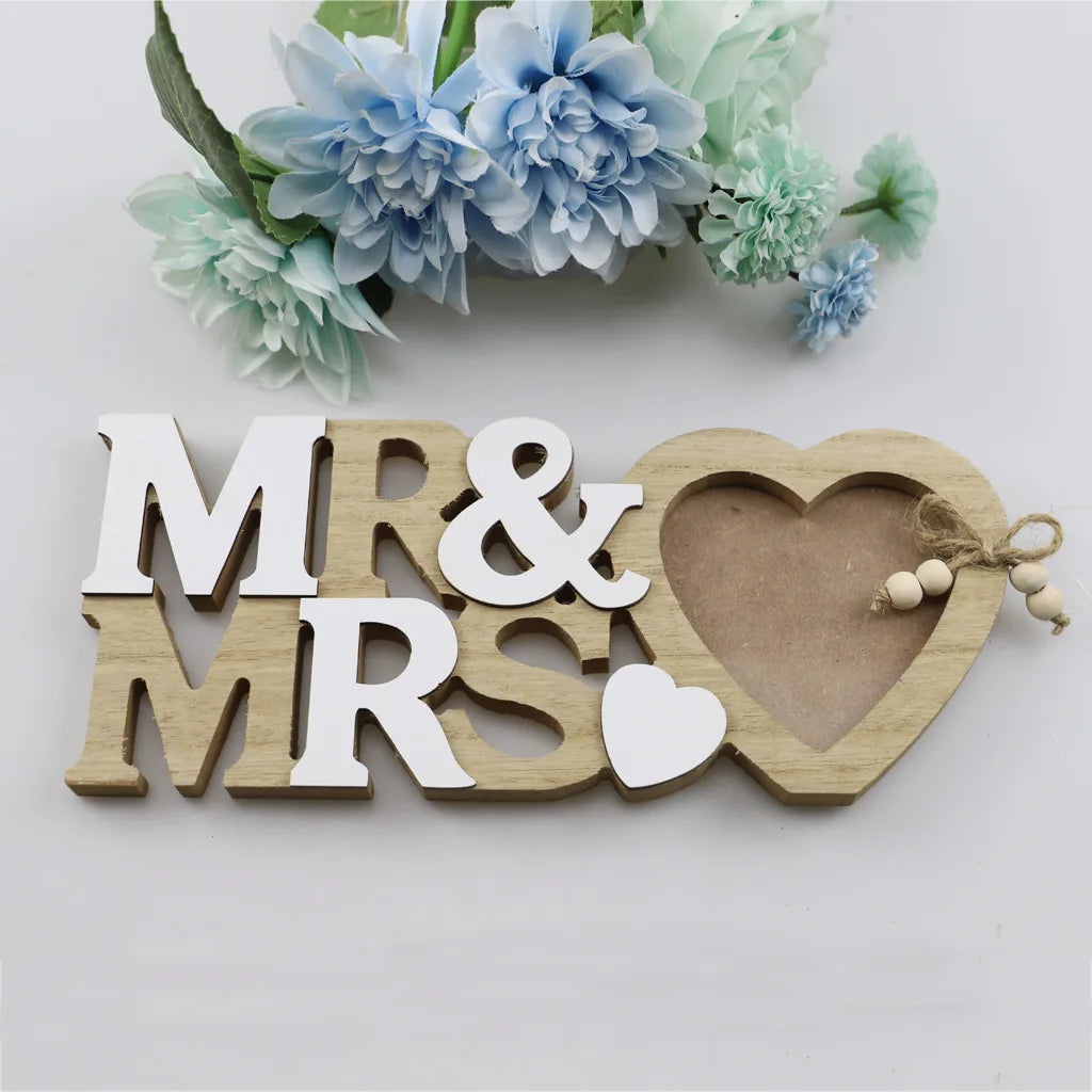 1PC Wooden Love Photo Frame Crafts for Wedding Love Photo Father's Day Papa Picture Frame English Letter Photo Frame Table Decor