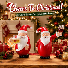 Christmas Santa Claus Statue Resin Ornament Holding Beer Mug Wine Glass Xmas Decoration Home Table Decor Holiday Gift