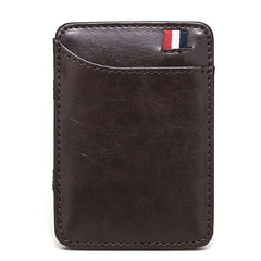 Ultra Thin Men's PU Leather Mini Small Magic Wallet Money Cash Card Holder Purse Birthday Gift for Father Boyfriend