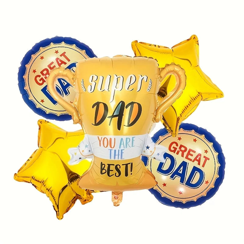 1set Large Best Dad Trophy Foil Balloons Spanish Father's Day Trophy Balloons Father's Day Party Decorations Dad Favorat Gifts