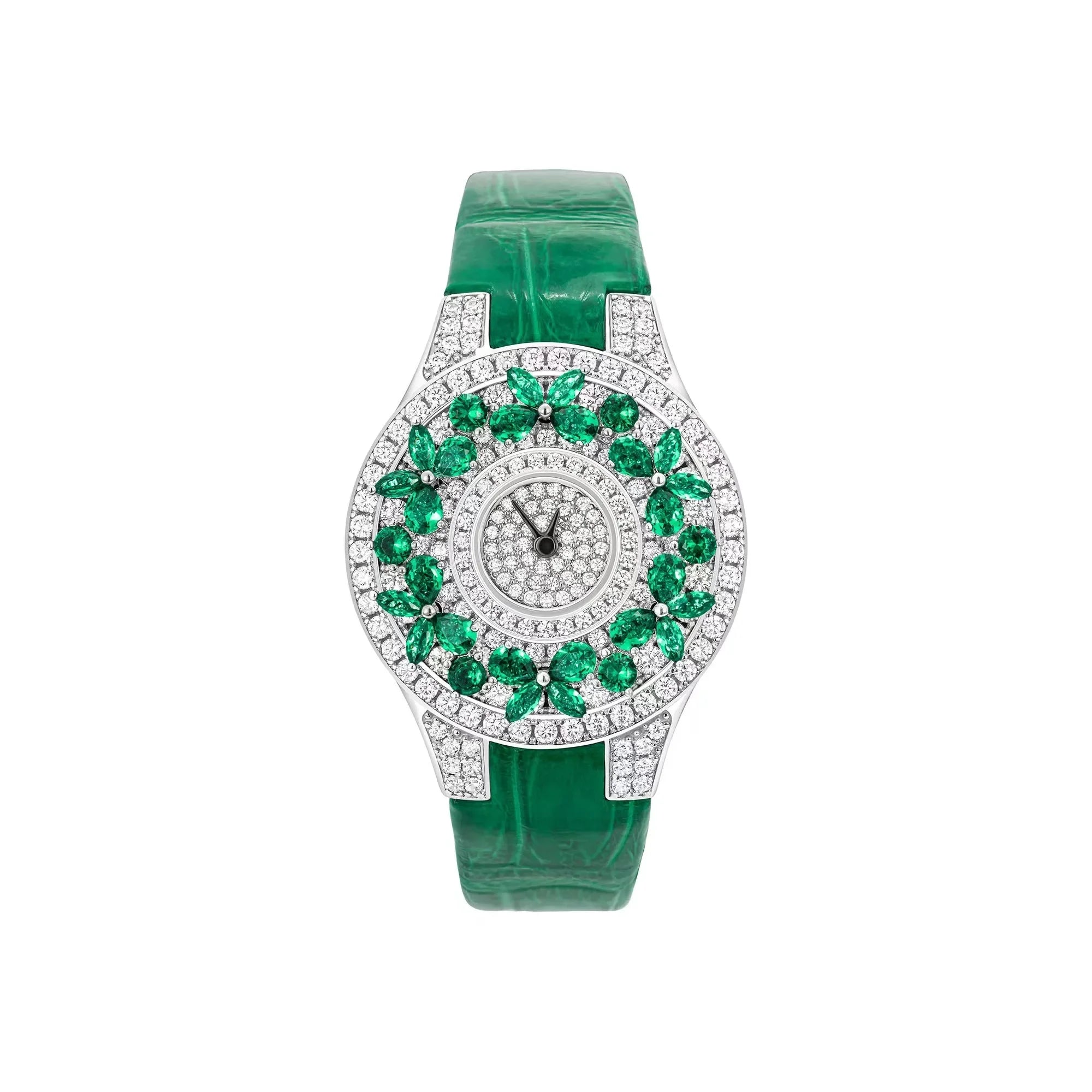 Luxury Brand Woman Watch Qualities Diamond Emerald Watches Ladies Leather Brcalaet Elegant Montre Femme watch for women