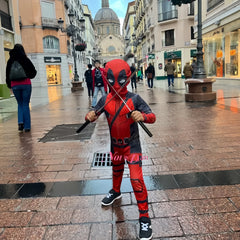 Boy Halloween Costume Kids Cosplay Mask Suit Jumpsuit Backpack Knife Accessories Superhero Birthday Party Costume Children