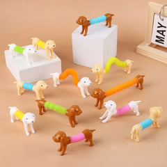 12-36Pcs Stretchable Dog Toy Kids Birthday Party Favors Pinata Filler School Rewards Telescoping Animal Sensory Squeeze Pet Toy