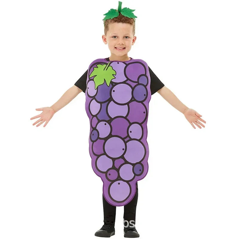 Halloween Kids Girls Boys Children Fruit Vegetable Costume Watermelon Strawberry Banana Tomato Outfit Cute  Cosplay Party