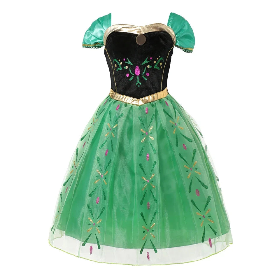 Disney Rapunzel Cinderella Princess Girls Dress Elsa Anna Kids Halloween Vestidos Costume Children Birthday Party Dress