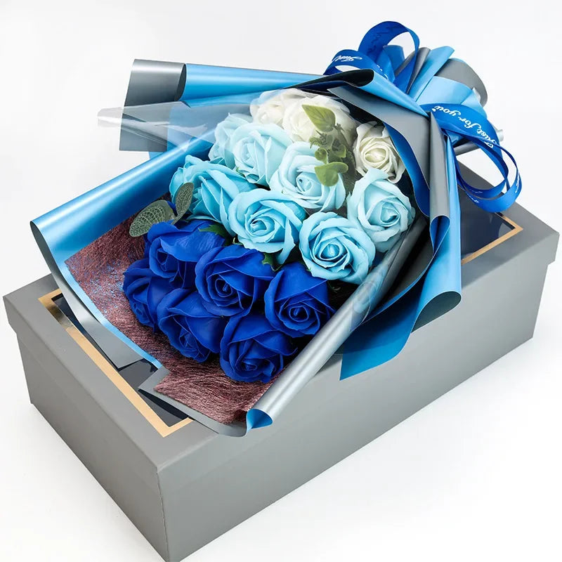 18pcs Roses Bouquet Soap Flower Brazil Valentine's Day Gift for Girlfriend Proposal Confession Birthday Gift Simulation Flower