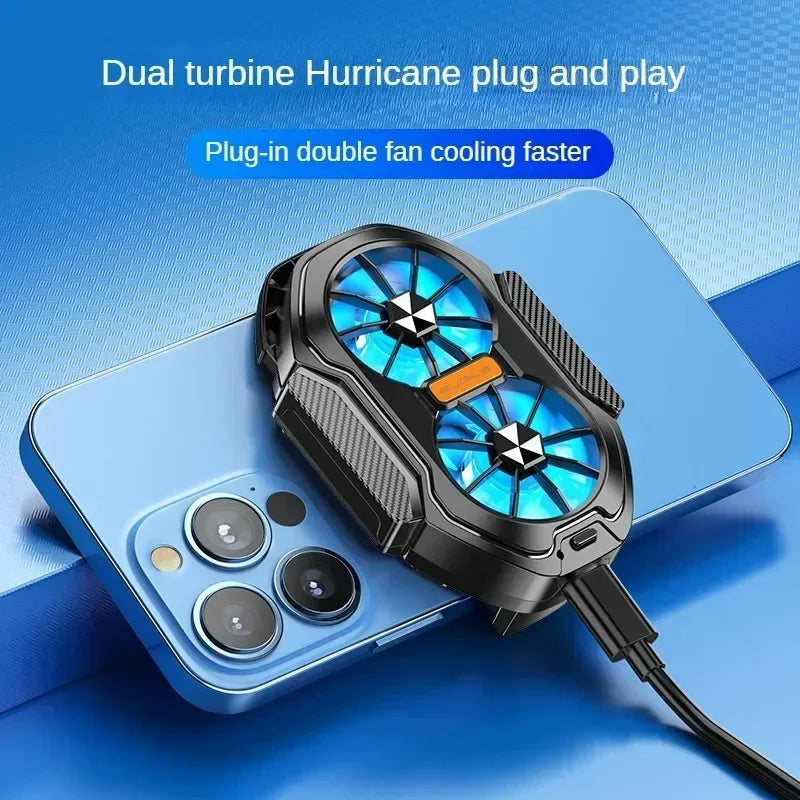 Dual Fan Rechargeable Mobile Phone Cool Heat Sink Cooler Universal Stronger Cooling Portable Phone Cooling Mute Fan Air Cooling