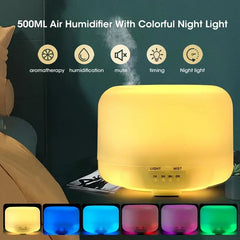 500ML Air Humidifier Essential Oil Diffuser Aroma Diffuser With Colorful Night Lights USB Humidifier Mini-Size Humidifier