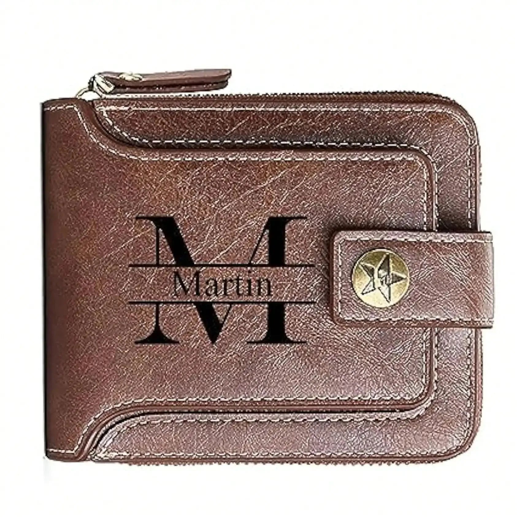 Men Leather Gift Idea for Husband BF Personalized Father's Day Gift Men Wallet Custom Engraved Birthday/Anniversary Wallets