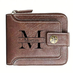 Men Leather Gift Idea for Husband BF Personalized Father's Day Gift Men Wallet Custom Engraved Birthday/Anniversary Wallets